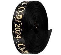 UKCOCO Graduation Ribbon Roll 1.6cm X 4.5m Polyester DIY Wrapping Ribbon with Hot Stamping for Party Decor and Bow Making