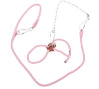 UKCOCO Guinea Pig Harness Rope with Anti-bite Small Pet Leash for Outdoor Walking, Hamster and Squirrel Harness, Pink round Rope for Rabbits and Rats