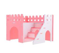 UKCOCO Guinea Pig Hideout House with Two-story Bear Shape Design, Pvc Material Providing Healthy and Safe Space, Small Animal Pet House for Hedgehogs and Guinea Pigs in Room