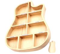 UKCOCO Guitar Accessories Wooden with Picks Pick Multi Compartment Storage Box Design Large Capacity Holder Case