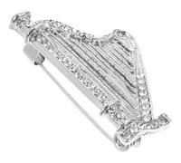 UKCOCO Guitar Brooch Metal Brooch Crystal Lapel Pin Alloy Silver 1.42X0.79X0.39In for Music Teacher