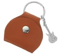 UKCOCO Guitar Pick Storage Holder Keychain Sturdy PU and Metal for Acoustic Guitar Accessories
