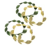 UKCOCO Hair Crown and Versatile Styling, Plastic Material Green Leaf Headband 4pcs Handcrafted Details Unique Boho Design for Carnival Celebrations and Renaissance Parties