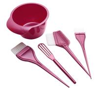 UKCOCO Hair Dyeing Kit 5pcs Set for Hair Coloring with Red Abs and Nylon Brushes Suitable for Beginners and Professionals