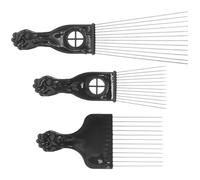 UKCOCO Hairdressing Tool Hair Styling Afro Comb Set 3 Pcs for Curly Hair Unique Design with Plastic and Metal Material and Barbershop Use