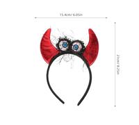 UKCOCO Halloween Devil Horns Headband with Vivid Color and Creative Design Sturdy Iron Fabric Hairband for Festival Cosplay Gatherings