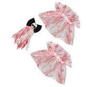 UKCOCO Halloween Hair Clips Set for Zombie Prom and Ghost Bride Accessories Featuring Spooky Bloody Wrist Cuff and Vintage Polyester Skull Design, Easy to Use and Carry for Cosplay