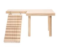 UKCOCO Hamster and Gerbil Climbing Ladder Wooden Platform for Cage Accessory with Two-Tier Design for Small Pets Exercise 11X6.7X5.3 Inch