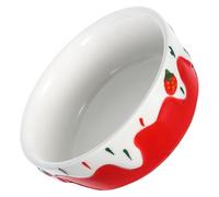 UKCOCO Hamster Ceramic Food Bowl Anti-spill Sturdy Design Red Color Medium Size for Small Animal Feeding Suitable for Hamsters Rabbits