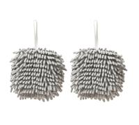 UKCOCO Hand Drying Puff Towels Practical and Washable Chenille 2pcs Hanging Hand Towels for Kitchen and Living Room for Adults