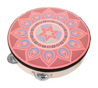 UKCOCO Hand Held Single Row Tambourine Drum Wooden Percussion Instrument for Adults for Dance Performances Team Crafted with Precision and Unique Design