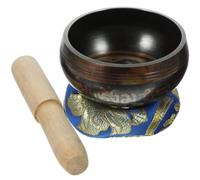 UKCOCO Hand Making Tibetan Meditation Singing Bowl with Mallet and Wood Rod Set Lightweight Copper Bowl for Yoga Meditation and Home Decoration 8cm Simple Design Color