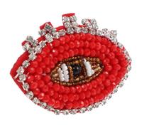 UKCOCO Handcrafted Beaded Crystal Eye Cloth Patch DIY Sewing Accessory White Eye Detail Assorted Style for Clothing Decoration