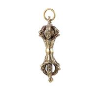 UKCOCO Handmade Tibetan Copper Vajra Pendant Necklace Five-pronged Buddhist Charm DIY Hanging Ornament for Spiritual Jewelry Keychain Accessory