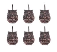 UKCOCO Hanging Hooks and Easy Installation 12 Pcs Brown Zinc Alloy Owl Shaped with Good Load-bearing Ability Creative Curtain Hangers for Bathroom or Shower Curtain Decoration