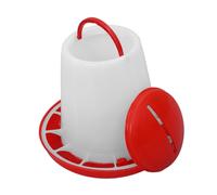 UKCOCO Hanging Poultry Feeder with Lid Automatic Chicken and Quail Feeding Container Capacity for Efficient Feeding Reduces Waste and Saves Farm Management