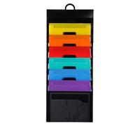 UKCOCO Hanging Wall-mount Document Organizer Bag with Handle, Waterproof A4 Thickened 6-compartment File Folder for Office Storage and Wall File Management