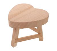 UKCOCO Heart Shape Wooden Pedestal Stand for Display, Small Wooden Stool with Ergonomic Structure and Rustic Style, for Vases and Craftwork in Living Rooms or Home Tabletops