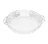 UKCOCO Heat Resistant Glass Round Baking Pan with Double Handles for Roasting Vegetables and Pumpkin Pie, Suitable for Kitchens and Special Occasion Serving