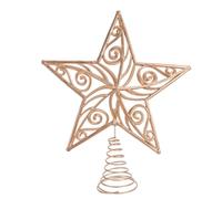 UKCOCO Hollow Star Christmas Tree Topper, Gold Wire Five-Pointed Star