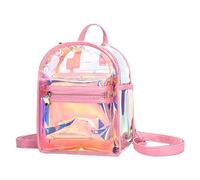 UKCOCO Holographic Iridescent Backpack for Lightweight Pvc Small Backpack with Adaptable Style for Stadium Events and Casual Use