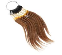 UKCOCO Human Hair Color Sample Rings 30pcs Deep Brown 6° Hair Dye Testing Charts Bulk Strands for Salon Hairdressers and Barbers Buckles