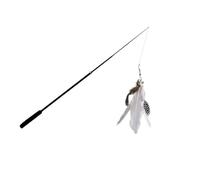 UKCOCO Interactive Cat Wand with 1.8m Telescopic Carbon Fiber Rod and Artificial Plume for Indoor Cat Teasing and Stimulating Curiosity