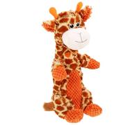 UKCOCO Interactive Giraffe Dog with Squeaker, Plush Small Dog Chew for Puppies, Cartoon Animal Shape Pet for Boredom Relief and Teeth Cleaning