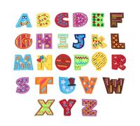 UKCOCO Iron-On Embroidered Alphabet Cloth Patches 26Pcs Colorful Applique Stickers for Repairing Shirts Jackets and Craft Projects
