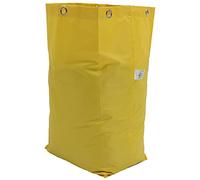 UKCOCO Janitorial Cart Bag, Yellow, Canvas, Solid, 69.00X40.00X28.00cm, 6 Metal Hanging Holes, Replacement Bag for Cleaning Carts in Hotels