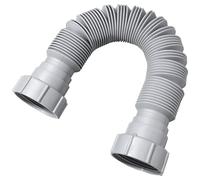 UKCOCO Kitchen Trap Tubing Double Head - 22-76cm Extendable Odor Preventing Plastic Hose - 40mm 1 1/2 Inch Corrugated Pipe for Bathroom Sink Plumbing