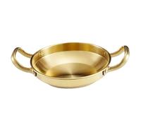 UKCOCO Korean Style Stainless Steel Pan Double Handle Dry Pot for Seafood Cooking Kitchen Cookware Home Restaurant Use Easy to Clean