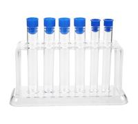 UKCOCO Laboratory Tube Rack with 6 Test Tubes Clear Plastic Test Tube Stand Space-Saving Holder for School Chemistry Lessons Science Experiments and Home Labs