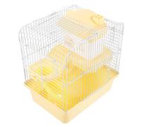 UKCOCO Large and Easy to Clean with Stable Design Double-deck Hamster Cage Plastic and Wire Material for Chinchilla and Hamsters Suitable for Small Pets Housing
