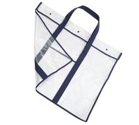 UKCOCO Large Blue PVC Poster Storage Bag with Snap Button Closure Multipurpose Organizer for Artwork and Document Filing File Container with Hanging Strap for Office and Home Use