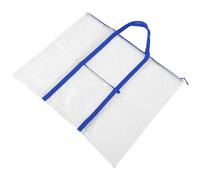 UKCOCO Large Canvas Art Portfolio Bag with Blue Handle, Heavy Duty Drawing and Painting Storage Bag, Portable Bulletin Board and Poster Organizer for Travel and Artist Use