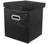 UKCOCO Large Fabric Foldable Storage Box with Lid Thickened Clothes Storage Container for Wardrobe and Bedroom Black Cloth Closet Organizer Bin for Convenient Clothing