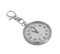 UKCOCO Large Number Analog Pocket Watch for Nurses and Students with Stainless Steel Case, Keychain Clip, Dial for Elderly and Children, Hanging Lapel Nurse Watch for Daily Use