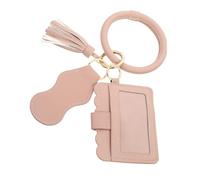 UKCOCO Lipstick Holder Bag Multi-Purpose Storage Cosmetic Pouch Pu Leather with Key Chain and Bracelet Featuring Flat Straight Neat Seam, for Travel and Everyday Use