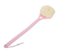 UKCOCO Long-Handled Bath Ball Body Cleaner with Soft Pbt Bristles and Hanging Hole Design, Pink Shower Scrubber for Massaging and Rubbing Back, Bathroom Accessory for Gentle Exfoliation