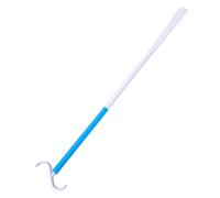 UKCOCO Long Handled Detachable Dressing Pole and Shoe Horn Two-in-one Shoe Helper for Seniors and Pregnant Women Plastic with Sock Remover Function Blue and White Dressing Aid Stick
