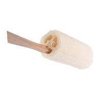 UKCOCO Long Wooden Handle Natural Loofah Bath Scrubber Brush Exfoliating Shower Brush for Adults Gentle Skin Cleansing Raw Wood Design Suitable for All Skin Types