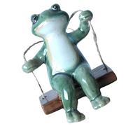 UKCOCO Lovely Hanging Rope, Lightweight and No Installation Required Swinging Frogs Ornament Ceramic Frog Figure for Restaurants and Wall near The Entrance Decoration