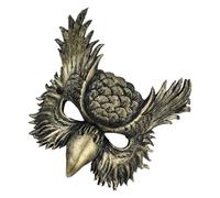 UKCOCO Masquerade Owl Mask for Halloween Party Cosplay, Realistic Gold Owl Face Mask, Adult Costume Accessory for Masquerade and Carnival Dress