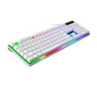 UKCOCO Mechanical Keyboard White Gaming Keyboard and Mouse Backlit Keys Non-conflict for Random Style