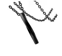 UKCOCO Men's Stainless Steel Twisted Cylinder Pendant Necklace Creative Jewelry for Parties Father's Day Birthdays Durable Design with Excellent Gloss Chain