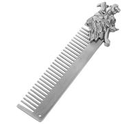 UKCOCO Men's Zinc Alloy Beard Shaping Tool and Mustache Pocket Comb with Dragon Pattern for Oil Hair Styling, Wide Tooth Wet Hair Comb for Travel and Grooming