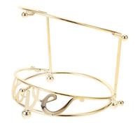 UKCOCO Metal Crown Display Stand Hair Accessories Holder 2 Tiers and Dual Hooks Strong Storage Function Elegant Golden Tiara and Bracelet Organizer for Wedding and Home Use