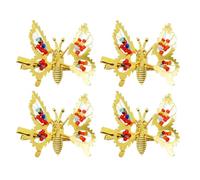 UKCOCO Metal Hair Clips Golden Butterfly-shaped with Spring Design and Fluttering Effect 4pcs Hair Accessories and Everyday Use