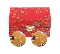 UKCOCO Metal Hand Exercise Balls 2pcs 47mm Baoding Massage Stress Balls for Hand Therapy and Fitness Gold Six-Fish Bagua Design and Relaxation Tool Random Color